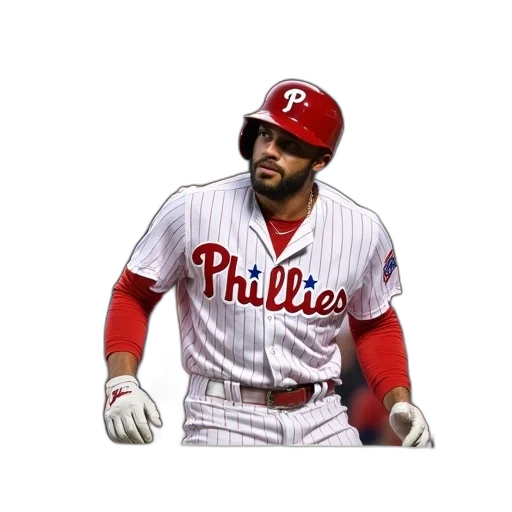 animal, jacket, photorealistic, 3d render, bryce, harper, philadelphia, phillies transparent PNG cut-out