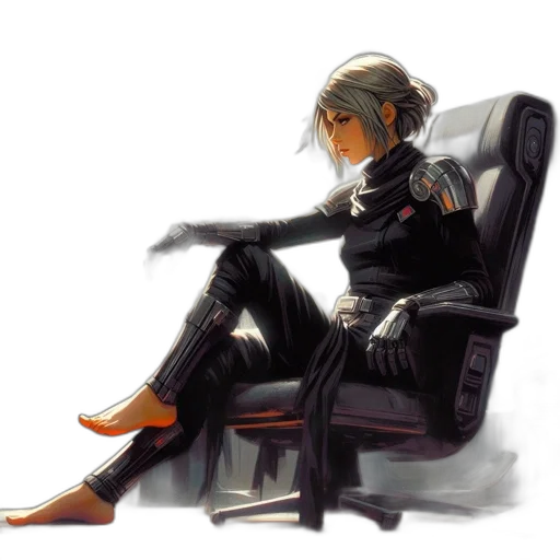 robot, furniture, jacket, staff, concept art, cyberpunk, pixel art, watercolor transparent PNG cut-out