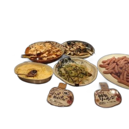food, jewelry, earth tones, variety, dishes, displayed, buffet, table transparent PNG cut-out