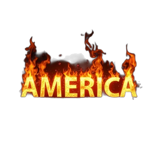 fire, blazing, america, text transparent PNG cut-out