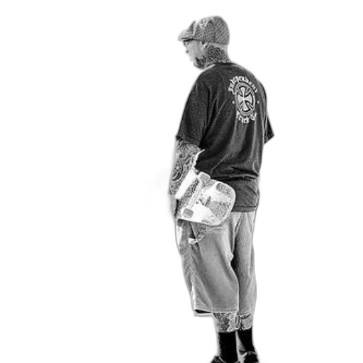 jacket, staff, hat, shoes, photorealistic, concept art, pencil sketch, tattooed transparent PNG cut-out