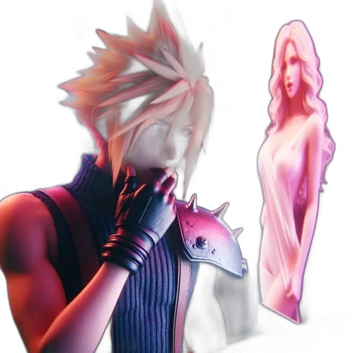 mask, dress, creature, face, concept art, vaporwave, 3d render, anime transparent PNG cut-out