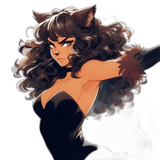 dress, fantasy art, concept art, comic book art, watercolor, fire, dark, monochrome transparent PNG cut-out