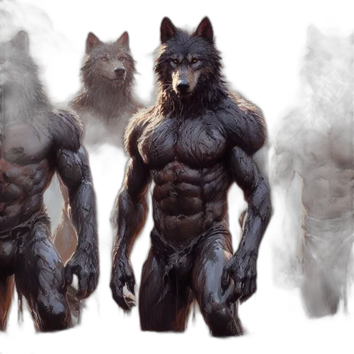 creature, animal, concept art, fantasy art, watercolor, comic book art, dark, monochrome transparent PNG cut-out