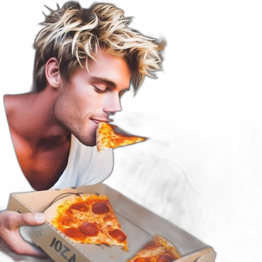 food, photorealistic, watercolor, concept art, 3d render, young, man, tousled transparent PNG cut-out