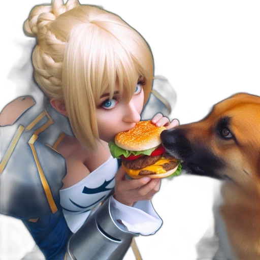 food, animal, anime, photorealistic, fantasy art, concept art, young, woman transparent PNG cut-out