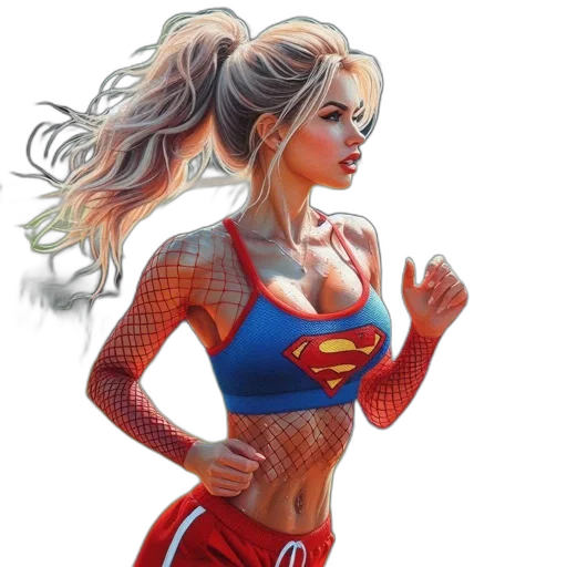 comic book art, cartoon, fantasy art, concept art, determined, woman, athletic, wear transparent PNG cut-out
