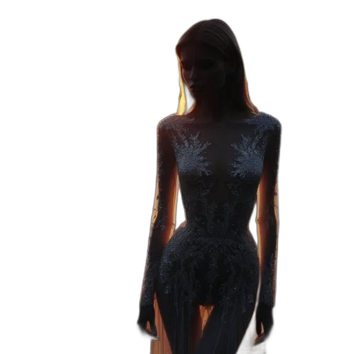 dress, creature, robot, jewelry, 3d render, concept art, photorealistic, fantasy art transparent PNG cut-out