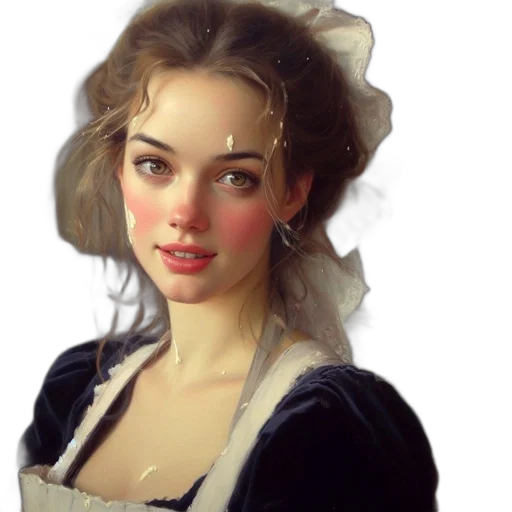 face, dress, jewelry, hat, oil painting, photorealistic, fantasy art, concept art transparent PNG cut-out