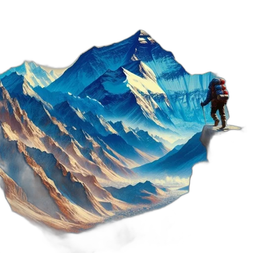 jacket, sword, concept art, 3d render, watercolor, fantasy art, snow, fog transparent PNG cut-out