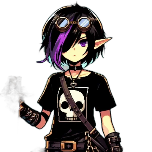 staff, weapon, mask, pixel art, concept art, cyberpunk, fantasy art, dark transparent PNG cut-out