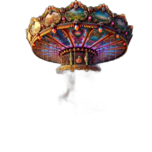 crown, jewelry, hat, umbrella, 3d render, concept art, outer space, vibrant transparent PNG cut-out