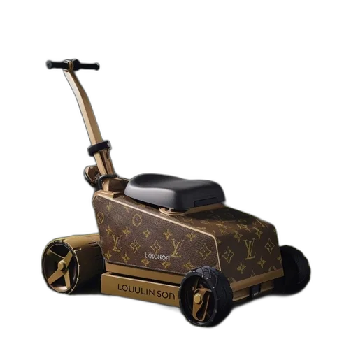 car, furniture, weapon, robot, 3d render, photorealistic, louis, vuitton-themed transparent PNG cut-out