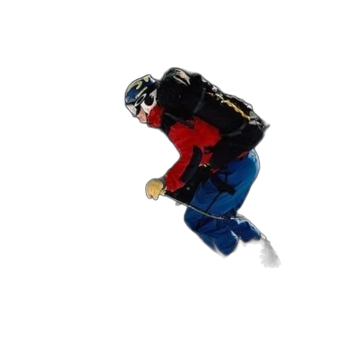 jacket, staff, 3d render, concept art, photorealistic, pixel art, skier, red transparent PNG cut-out