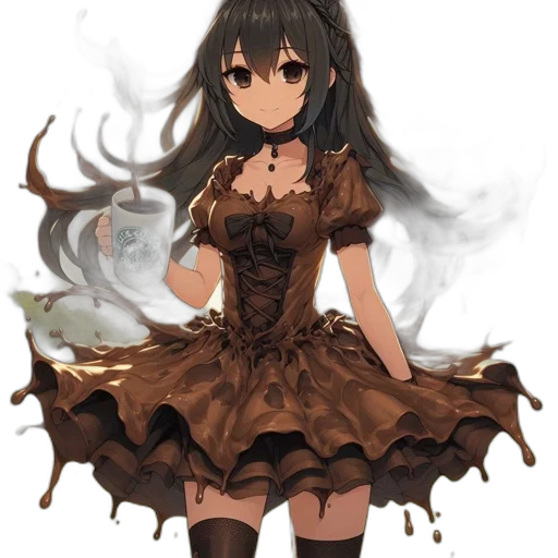 dress, staff, mask, hair, fantasy art, anime, concept art, pixel art transparent PNG cut-out