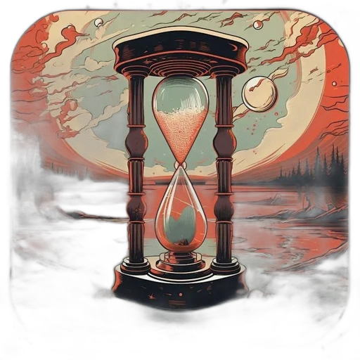 concept art, fantasy art, fire, hourglass, dramatic, sky, background, dusk transparent PNG cut-out