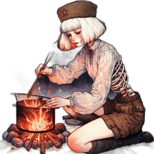 hat, food, face, staff, watercolor, fantasy art, concept art, pixel art transparent PNG cut-out