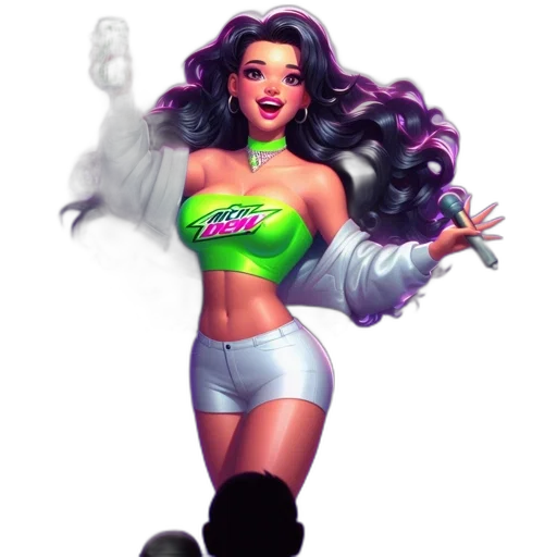 concept art, comic book art, fantasy art, pixel art, neon lights, neon, animated, woman transparent PNG cut-out