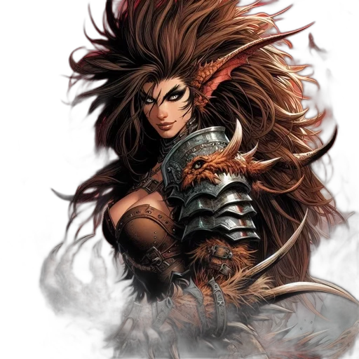 hair, dragon, mask, fantasy art, comic book art, concept art, photorealistic, fierce transparent PNG cut-out