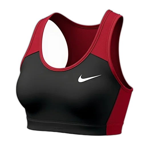 dress, 3d render, black, red, sports, bra, white, swoosh transparent PNG cut-out