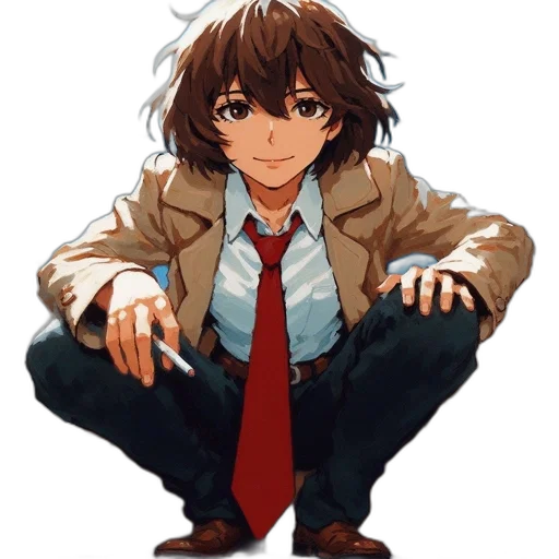 jacket, staff, face, animal, anime, pixel art, concept art, cartoon transparent PNG cut-out