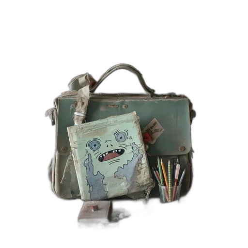 robot, concept art, 3d render, watercolor, photorealistic, pastel, old, bag transparent PNG cut-out