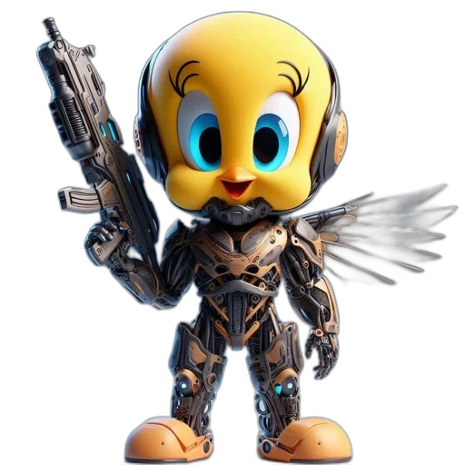 robot, weapon, animal, creature, 3d render, concept art, cartoon, pixel art transparent PNG cut-out