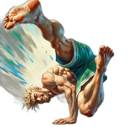 concept art, photorealistic, comic book art, fantasy art, muscular, man, green, shorts transparent PNG cut-out