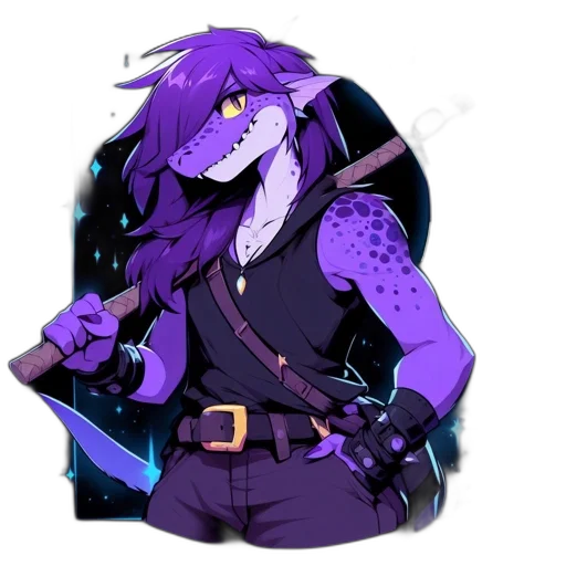 staff, jacket, dragon, animal, pixel art, cartoon, concept art, cyberpunk transparent PNG cut-out