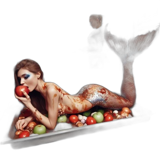 food, creature, concept art, photorealistic, pixel art, fantasy art, underwater, unusual transparent PNG cut-out