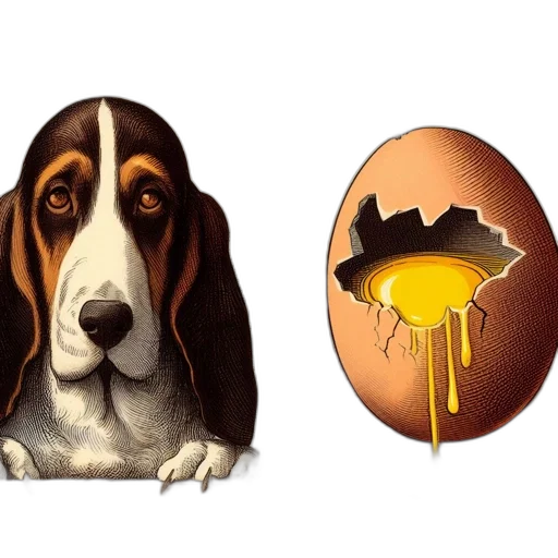 concept art, photorealistic, pixel art, watercolor, left, portrait, basset, hound transparent PNG cut-out