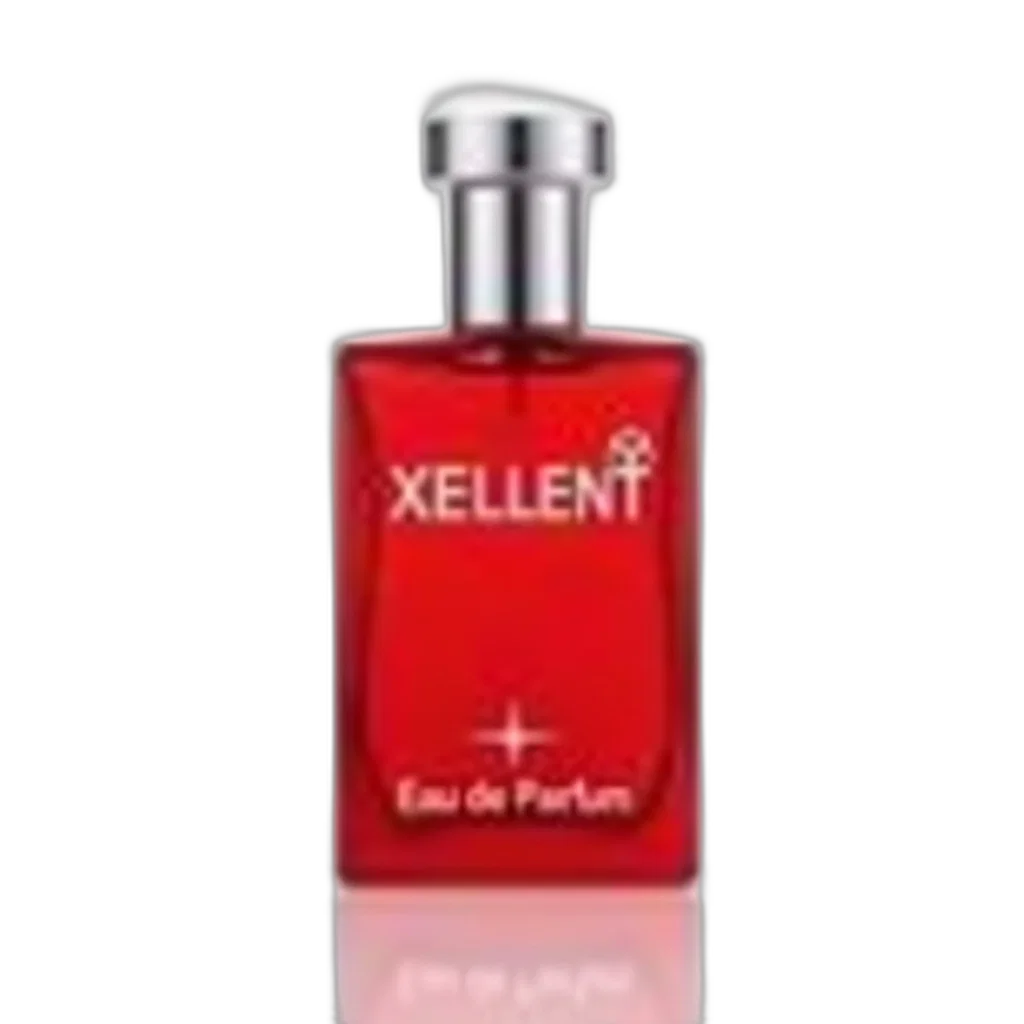 bottle, red, silver, cap, label, reads, xellent, white transparent PNG cut-out