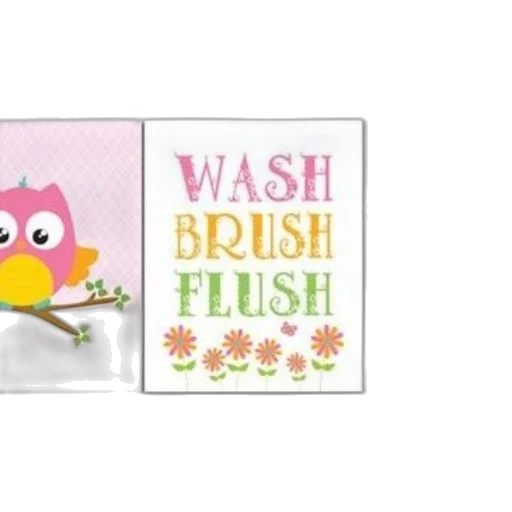 colorful, bathroom, wall, art, set, featuring, two, owls transparent PNG cut-out
