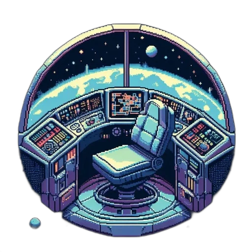 furniture, robot, jacket, building, pixel art, concept art, comic book art, vaporwave transparent PNG cut-out