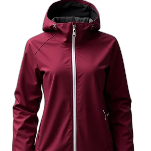 jacket, women, maroon, white transparent PNG cut-out
