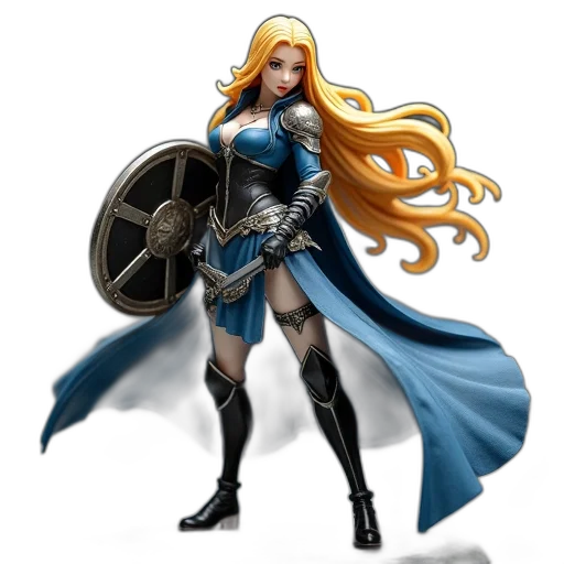 comic book art, concept art, fantasy art, 3d render, detailed, figurine, female, character transparent PNG cut-out