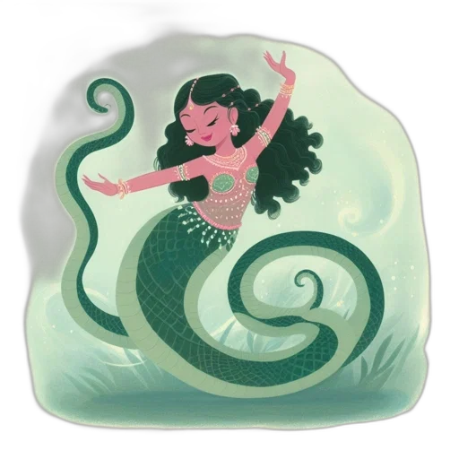 concept art, fantasy art, watercolor, pixel art, underwater, green, illustrated, mermaid transparent PNG cut-out