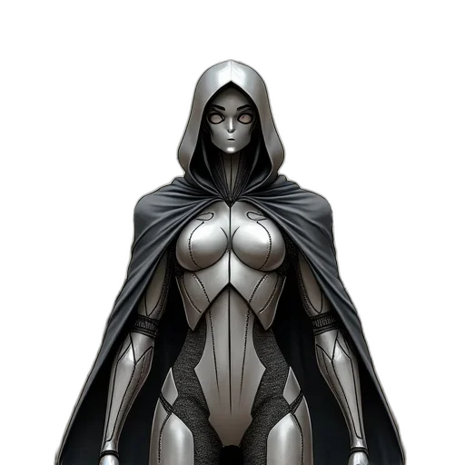 robot, dress, mask, jacket, concept art, comic book art, fantasy art, 3d render transparent PNG cut-out