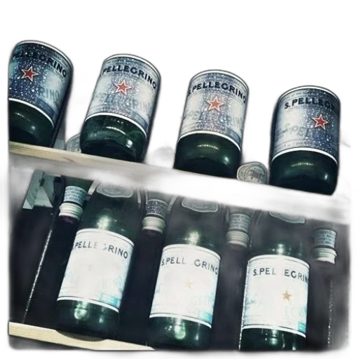 bottle, bottles, pellegrino, sit, shelf, store transparent PNG cut-out