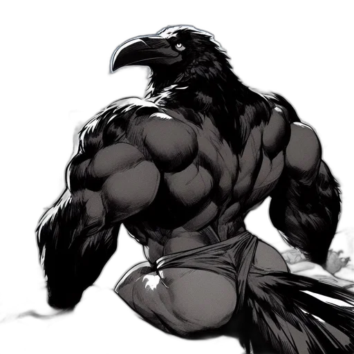 animal, creature, concept art, comic book art, fantasy art, cartoon, monochrome, dark transparent PNG cut-out
