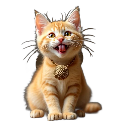 staff, animal, jewelry, food, photorealistic, 3d render, yellow, cat transparent PNG cut-out