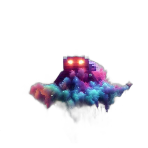 robot, crown, car, dragon, concept art, pixel art, 3d render, cyberpunk transparent PNG cut-out