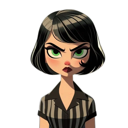face, staff, cartoon, concept art, comic book art, 3d render, illustrated, female transparent PNG cut-out