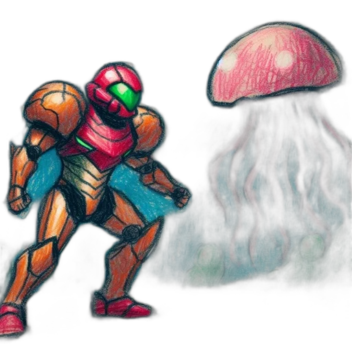 robot, concept art, watercolor, pixel art, fantasy art, fog, outer space, underwater transparent PNG cut-out