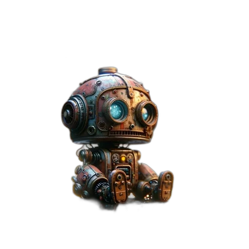 robot, weapon, staff, concept art, 3d render, fantasy art, cyberpunk, metallic transparent PNG cut-out