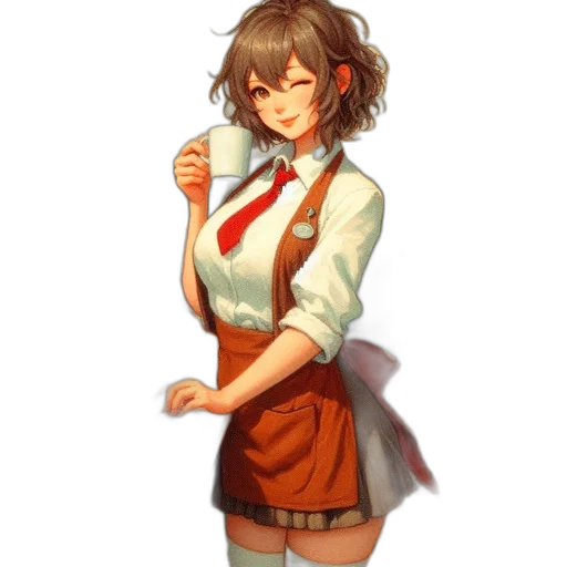 staff, dress, weapon, jacket, pixel art, anime, concept art, fantasy art transparent PNG cut-out