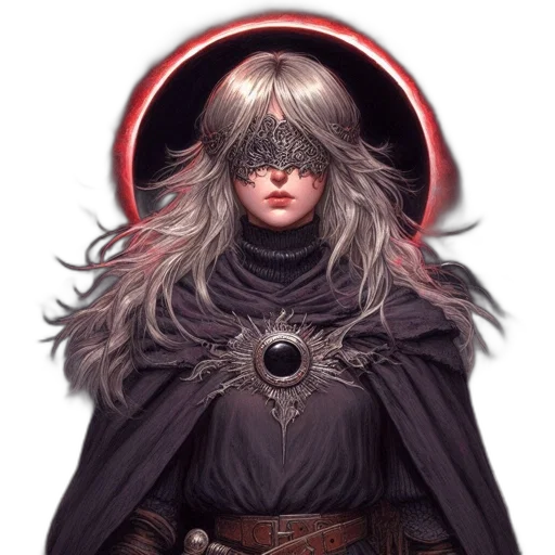 mask, face, hair, sword, fantasy art, concept art, comic book art, anime transparent PNG cut-out