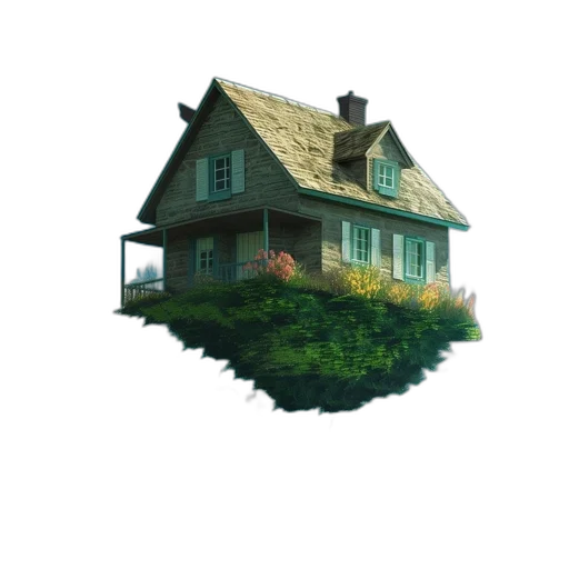 building, furniture, hat, face, concept art, 3d render, pixel art, watercolor transparent PNG cut-out