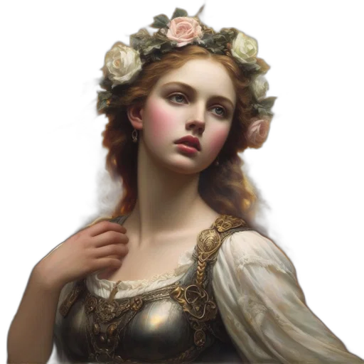 crown, dress, jewelry, face, photorealistic, oil painting, fantasy art, concept art transparent PNG cut-out