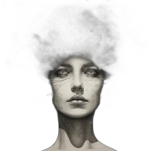 face, hat, hair, mask, photorealistic, fantasy art, concept art, pencil sketch transparent PNG cut-out